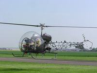 G-CHOP @ EGBW - Westland-built Bell 47G at Wellesbourne - by Simon Palmer