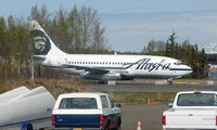 N740AS @ LHD - Alaskan Airlines B737 'retired' outside the Aviation Museum on Lake Hood - by Terry Fletcher