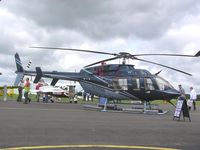 G-CFDB @ EGTB - Bell 407 exhibited at Aero Expo - by Simon Palmer