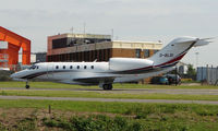 D-BLDI @ EGGW - German Citation X  taxies in at Luton - by Terry Fletcher