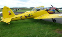 G-HDAE @ EGBW - Brightly coloured DHC1 Chipmunk on a sunny Sunday afternoon at Wellesbourne - by Terry Fletcher