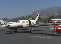 N9219T @ SZP - 1985 Piper PA-46-310P MALIBU, Continental TSIO-520 310 Hp, turbocharged & pressurized. Airstair door open on a 90 degree F day - by Doug Robertson