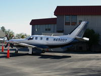 N4920Y @ SAC - Menlo Park, CA-based Great Basin Aviation 2000 Socata TBM700 in the shade @ Sacramento Executive Airport, CA - by Steve Nation