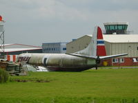 LN-FOL @ EGBE - Lockheed L-188A(F) Electra ex-DHL (Fred Olsen) slowly rotting away at Coventry - by Chris Hall