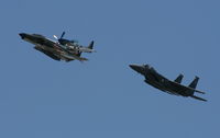 89-0495 @ MCF - F-15 heritage flight with F-4 and P-51