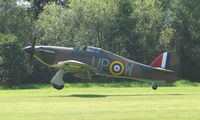 G-HUPW - Historic Hurricane R4118 - one of only eleven flying examples left in the world and a visitor to Baxterley Wings and Wheels 2008 , a grass strip in rural Warwickshire in the UK