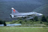 37353 @ LZSL - During the exercise Cooperative Change 98 this Swdish Viggen performed a spectaculair take off. - by Joop de Groot