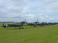 G-AIST @ EGSU - Spitfire F.1A (heads an impressive line up at the Flying Legends show at Duxford) - by Ian Woodcock