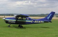 G-BGWR @ EGSP - Cessna 206 at Sibson - by Simon Palmer
