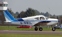 G-BBIL @ EGSX - Piper Pa-28-140 taxies in at North Weald