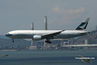 B-HNL @ VHHH - Cathay Pacific arriving on runway 25R - by Michel Teiten ( www.mablehome.com )