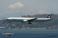 B-HNF @ VHHH - Cathay Pacific approaching runway 25R - by Michel Teiten ( www.mablehome.com )