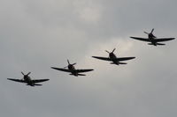 N4747P @ YIP - P-47s in formation - by Florida Metal