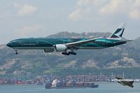 B-KPF @ VHHH - Colorful Cathay Pacific approaching runway 25R - by Michel Teiten ( www.mablehome.com )