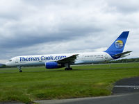 G-FCLH @ EGPF - Thomas cook 757 taxiing out at Glasgow - by Mike stanners
