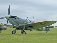 G-ASJV @ EGSU - Spitfire LF.IXC/Duxford - by Ian Woodcock