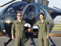 N98593 @ POC - Pomona PD Aircrew with old helicopter - by Helicopterfriend