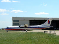 N550LL @ DFW - American eagle leaving the maintenance area at DFW - by Zane Adams