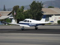 N33802 @ SZP - 1975 Piper PA-28-151 WARRIOR, Lycoming O-320-E3D 150 Hp, landing roll Rwy 22 - by Doug Robertson