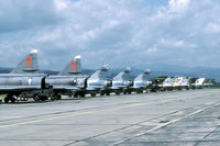 37447 @ LZSL - A wide array of fighters was present during Co-operative Key 1998. Behind the Viggens there are three French Mirage 2000C, four Czech MiG-21, two Rumanian MiG-21 and two Bulgarian MiG-21. - by Joop de Groot