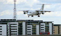 G-FLTC @ EGLC - Flightline BAe 146 on approach to London City - by Terry Fletcher