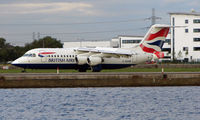 G-BZAV @ EGLC - British Airways Bae146 at London City - by Terry Fletcher