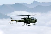 V-281 @ AXALP - The Alouette was used for transportation of stores to the Axalp display.