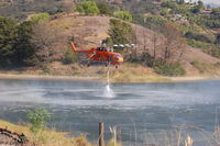 N164AC - Taking off after filling tank at Lauro Reservoir, Santa Barbara, CA while fighting Tea Fire. - by Mark Chun