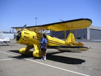 N569W @ FUL - WACO YMF-5 after my Southern California aerobat flight - by Anthony Pena