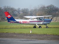 G-BNHJ @ EGSF - Cessna 152 visiting Conington - by Simon Palmer