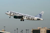 N904FR @ DFW - Frontier Airlines The Swan Departing 36R at DFW