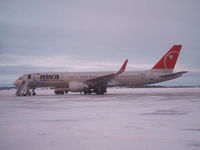 N546US @ CYYR - NWA  parked at Woodward Aviation FBO. Dec 19/08 - by Frank Bailey