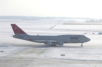 N673US @ CID - NWA9980 about 2400 feet into take-off roll. Wind 280@25-30 kt and I'm outside on the tower catwalk - by Glenn E. Chatfield
