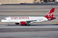 N626VA @ LAS - Virgin America N626VA (FLT VRD900) taxiing to the gate after arrival from San Francisco Int'l (KSFO) on RWY 1L.