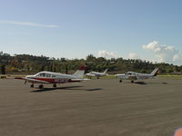 N2865C @ POC - Bunched up waiting to take off at 8L Brackett with N6393C & N2226N - by Helicopterfriend