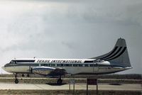 N94258 @ ABQ - Texas International Airlines Convair 600 preparing to depart Albuquerque in 1973. - by Peter Nicholson