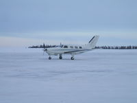 N345BR @ CYYR - Parked at Woodward Aviation FBO  Goose Airport NL  Jan22/09