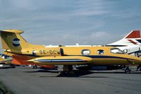 SE-DCW @ FAB - Target-towing Learjet operated by Swedair as displayed at the 1976 Farnborough Airshow. - by Peter Nicholson