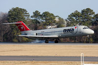 N613NW @ ORF - Northwest Airlines N613NW (FLT NWA1476) from Detroit Metro Wayne County (KDTW) landing on RWY 23. - by Dean Heald