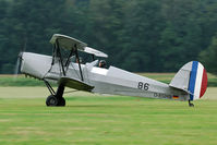 D-EQXB @ EBDT - This Stampe has a double identity: its former registration OO_SVF is still underneath the stabilo.