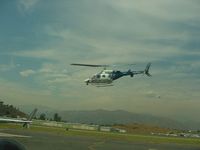 N416MA @ POC - Landing at west Helipad at Brackett - by Helicopterfriend