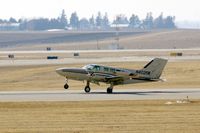 N402RM @ CID - Aerodynamic braking.  He held the bird in this attitude for about 1000 feet before the nose dropped, landing runway 13 - by Glenn E. Chatfield