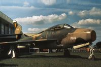 FU-6 @ SEN - Thunderstreak ex USAF 51-7133 which Belgian Air Force flew into Southend for the Historic Aircraft Museum, now defunct,  in November 1973. - by Peter Nicholson