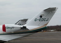 G-EDCJ @ EGLK - NOW SPORTING A  SYNERGY  LOGO ON THE TAIL - by BIKE PILOT