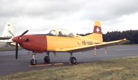 HB-HAO @ EGLF - Pilatus PC-7 Turbo Trainer at Farnborough International 1980 - by Ingo Warnecke