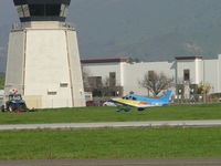 N8387C @ POC - Rolling out westbound 8R past tower and lawn mower - by Helicopterfriend