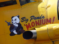 N2AN @ CCB - Other side Nose Art Big Panda Monium with his AK - by Helicopterfriend