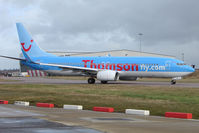 G-FDZE @ EGGW - Thomson/TUI B737 on Delta taxiway at Luton - by Terry Fletcher