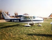 G-BMUD @ EGSG - Cessna 182 G-BMUD minus propeller parked up at Stapleford 21.2.82 - by GeoffW