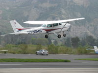 N739MB @ SZP - 1978 Cessna 172N, Lycoming O-320-E2D 150 Hp, takeoff climb Rwy 22 - by Doug Robertson